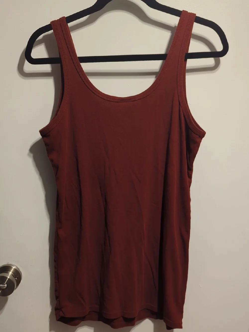 Torrid Ribbed Scoop Neck Tank Top In Rust Color - Picture 3 of 6